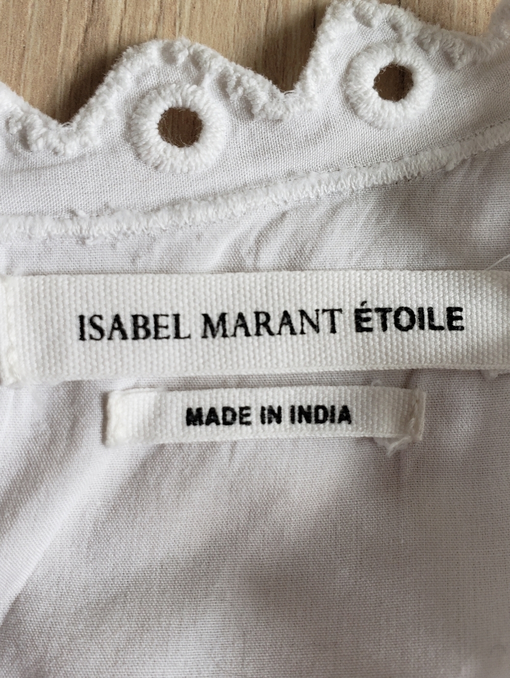 Isabel Marant White Eyelet Scalloped Cotton Blouse - Picture 3 of 5